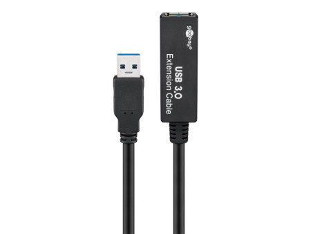 GOOBAY καλώδιο προέκτασης USB 3.0 95727, active, 5Gbps, 5m, μαύρο