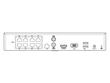 HIKVISION HIWATCH NVR καταγραφικό HWN-4108MH-8P, H.265+, 8 κανάλια PoE