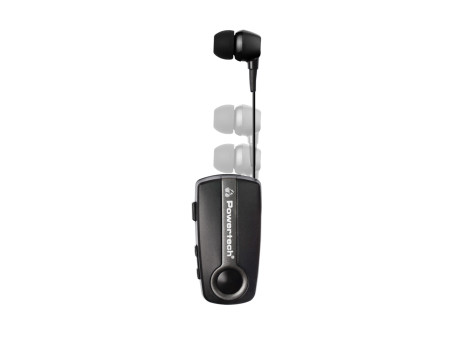 POWERTECH earphone Klipp 2 PT-998 multipoint, Bluetooth 5.1, USB-C, γκρι