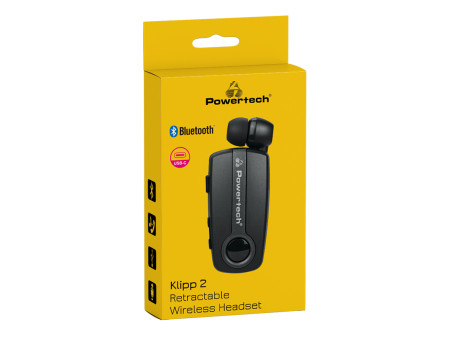 POWERTECH earphone Klipp 2 PT-998 multipoint, Bluetooth 5.1, USB-C, γκρι