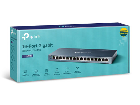 TP-LINK desktop switch TL-SG116, 16-Port, 10/100/1000Mbps, Ver. 1.0