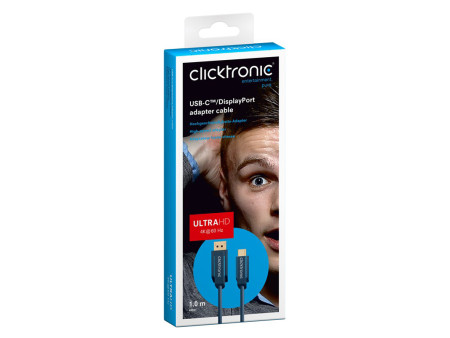 CLICKTRONIC καλώδιο DisplayPort σε USB Type-C 44931, 4K/60Hz, 1m, μπλε