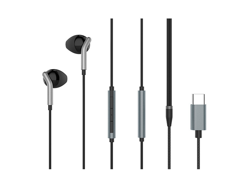 YISON earphones με μικρόφωνο X6, USB-C σύνδεση, Φ12mm, 1.2m, μαύρα