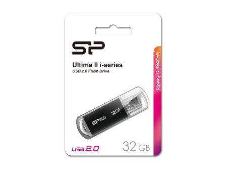 SILICON POWER USB Flash Drive Ultima II-I, 32GB, USB 2.0, μαύρο