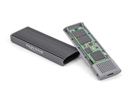 DELOCK θήκη για M.2 NVMe PCIe/SATA SSD 42019, tool free, 10Gbps, μαύρη