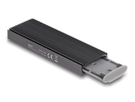 DELOCK θήκη για M.2 NVMe PCIe/SATA SSD 42019, tool free, 10Gbps, μαύρη