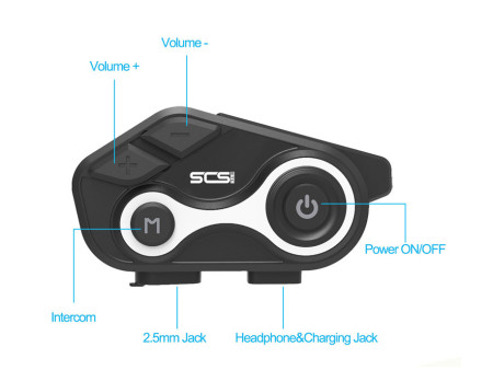 SCSETC ενδοεπικοινωνία μηχανής S-8X με Bluetooth, έως 2 αναβάτες, 800m