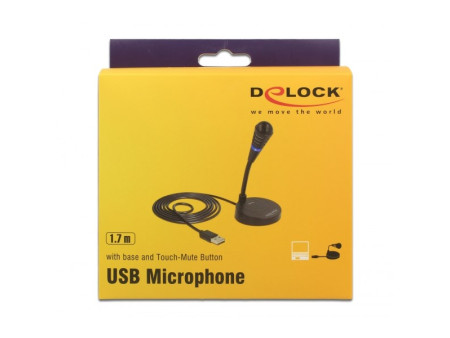 DELOCK USB μικρόφωνο 65868 με βάση και mute button