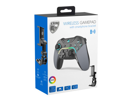 ROAR ασύρματο gamepad RR-0022, Switch/PC/iOS/Android, Bluetooth, μαύρο