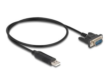 DELOCK καλώδιο USB σε RS-232 66461, 921.6Kbps, 50cm, μαύρο