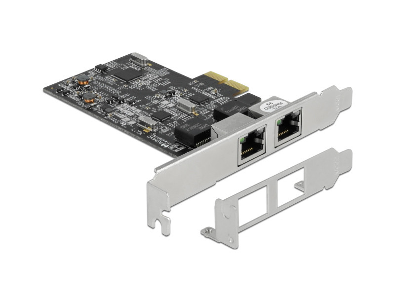 DELOCK κάρτα επέκτασης PCIe x2 σε 2x RJ45 89530, 2.5 Gbps, low profile