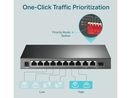 TP-LINK Desktop Switch TL-SG1210MP, 10-Port Gigabit, Ver 2.0