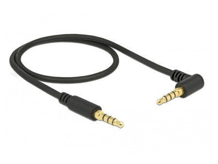 DELOCK Καλώδιο Jack stereo σε Jack stereo 4pin 3.5mm, 90°, μαύρο, 1m