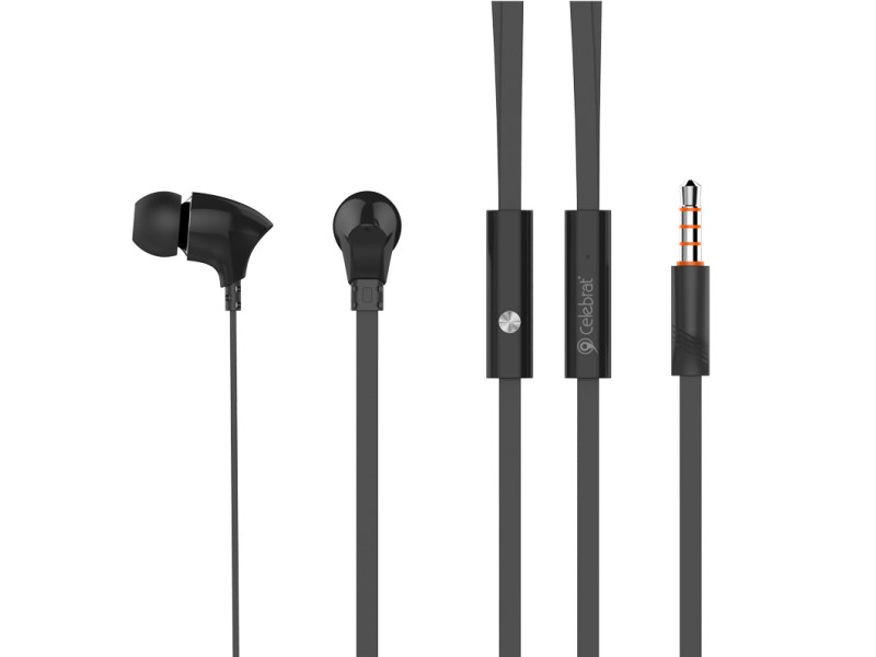 CELEBRAT earphones με μικρόφωνο G3, 3.5mm σύνδεση, Φ10mm, 1.2m, μαύρα