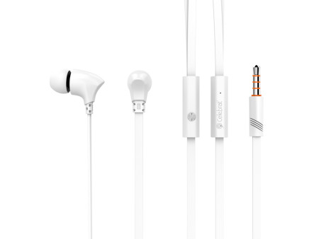 CELEBRAT earphones με μικρόφωνο G3, 3.5mm σύνδεση, Φ10mm, 1.2m, λευκά