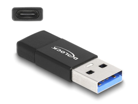 DELOCK αντάπτορας USB 3.2 Gen 2 σε USB-C 60001, 10Gbps, μαύρος