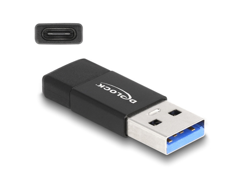 DELOCK αντάπτορας USB 3.2 Gen 2 σε USB-C 60001, 10Gbps, μαύρος