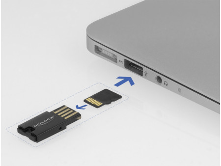 DELOCK USB card reader 91603 για κάρτες μνήμης micro SD, μαύρο