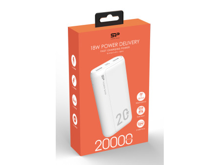 SILICON POWER power bank QS15, 20000mAh, 2x USB & USB Type-C, 18W, λευκό