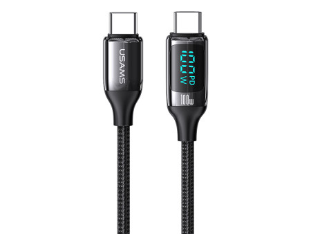 USAMS καλώδιο USB Type-C US-SJ546, 100W/5A, 1.2m, μαύρο