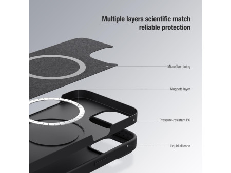 NILLKIN θήκη CamShield Silky Magnetic Silicone για iPhone 15 Pro, μαύρη