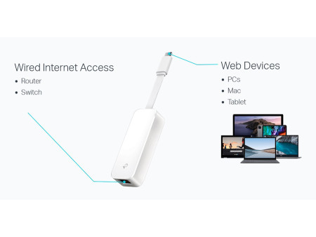 TP-LINK αντάπτορας δικτύου UE300C, USB-C, 1000Mbps Ethernet, Ver. 2.0