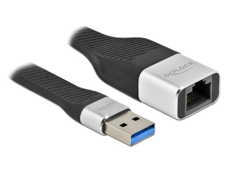 DELOCK αντάπτορας δικτύου 86937, USB, 1000Mbps Ethernet, 13cm, μαύρος