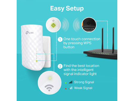 TP-LINK mesh WiFi extender RE220, AC750, dual band, Ver 3.0