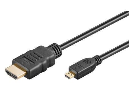 GOOBAY καλώδιο micro HDMI σε HDMI 53784 με Ethernet, 4K/60Hz, 1.5m, μαύρο