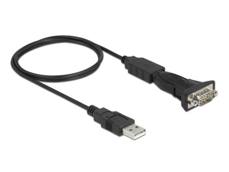 DELOCK αντάπτορας USB σε RS-232 DB9 61506 με καλώδιο USB, 0.8m, μαύρο