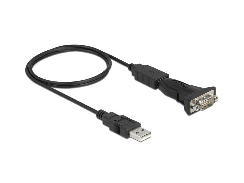 DELOCK αντάπτορας USB σε RS-232 DB9 61506 με καλώδιο USB, 0.8m, μαύρο