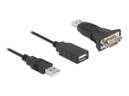 DELOCK αντάπτορας USB σε RS-232 DB9 61506 με καλώδιο USB, 0.8m, μαύρο