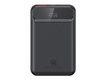 USAMS power bank US-CD214, 2x έξοδοι, wireless, 10000mAh, 20W, μαύρο