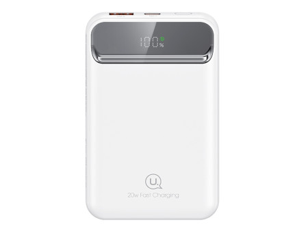 USAMS power bank US-CD214, 2x έξοδοι, wireless, 10000mAh, 20W, λευκό