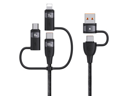 USAMS καλώδιο USB/USB-C σε 3 in 1 US-SJ646, PD 100W, 2m, μαύρο