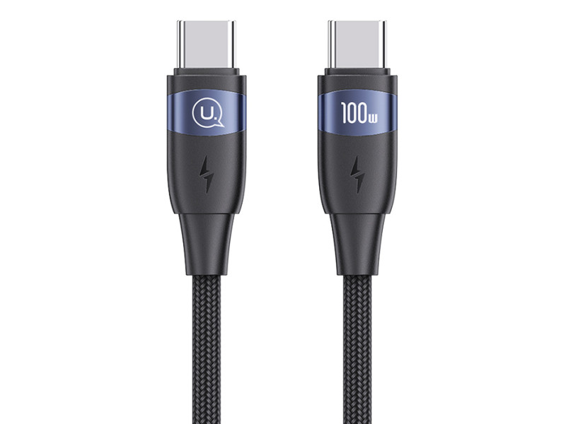 USAMS καλώδιο USB-C σε USB-C US-SJ632, 100W PD, 1.2m, μαύρο