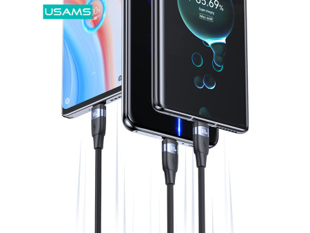 USAMS καλώδιο USB-C σε USB-C US-SJ632, 100W PD, 1.2m, μαύρο