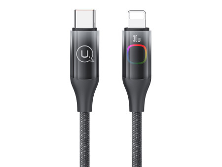 USAMS καλώδιο Lightning σε USB-C US-SJ638, 30W PD, 1.2m, μαύρο