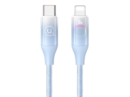 USAMS καλώδιο Lightning σε USB-C US-SJ638, 30W PD, 1.2m, μπλε