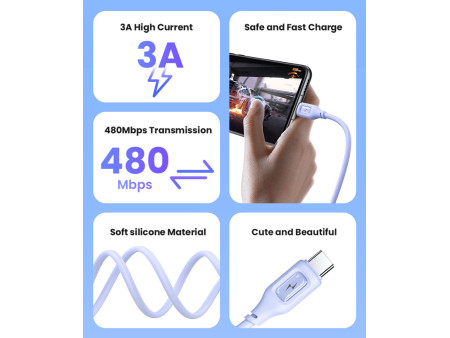 USAMS καλώδιο USB-C σε USB US-SJ619, 15W, 1m, μαύρο