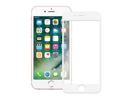 POWERTECH Tempered Glass 5D Full Glue για iPhone 7, White