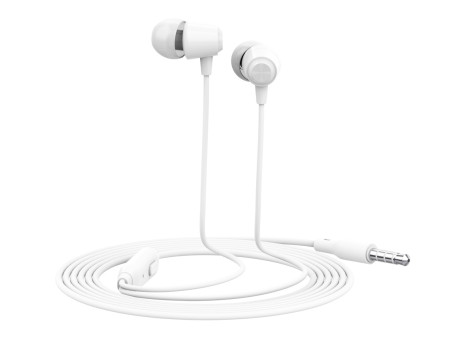 CELEBRAT earphones με μικρόφωνο G4, 3.5mm σύνδεση, Φ10mm, 1.2m, λευκό