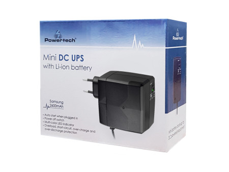 POWERTECH Mini DC UPS PT-749 με μπαταρία 2600mAh, 12V, 2.1A