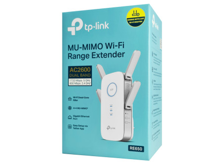 TP-LINK WiFi range extender RE650, dual-band, AC2600, Ver. 1.0