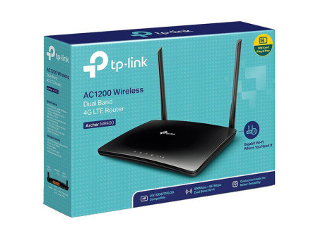 TP-LINK router Archer MR400, 4G LTE, Wi-Fi 1200Mbps AC1200, Ver. 2.0