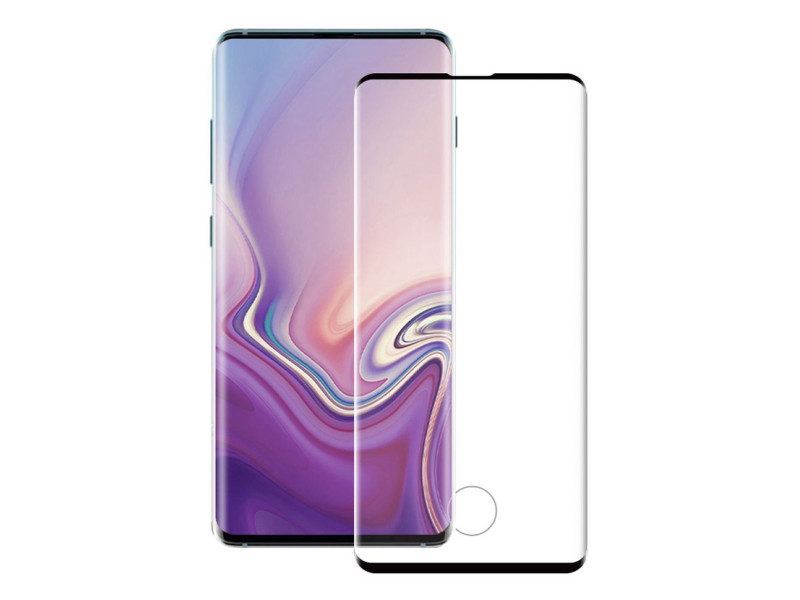 POWERTECH Tempered Glass 3D, half glue, curved, Samsung S10 Plus, μαύρο