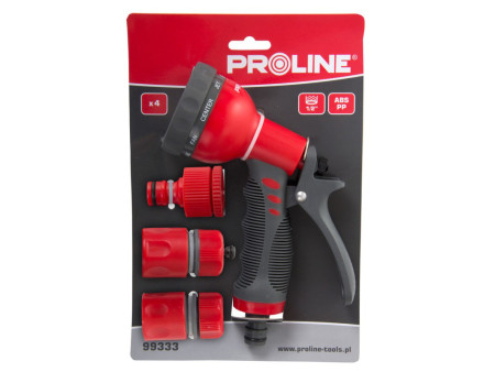 PROLINE kit πιστόλι νερού 99333, με ρακόρ & 2x ταχυσυνδέσμους, 4τμχ