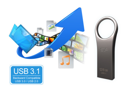 SILICON POWER USB Flash Drive Jewel 80, 64GB, USB 3.2, ασημί