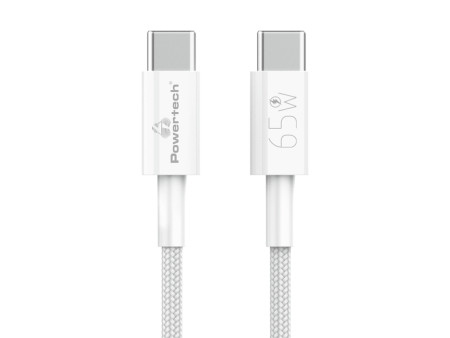 POWERTECH καλώδιο USB-C PTR-0181, 65W, 480Mbps, 1m, λευκό