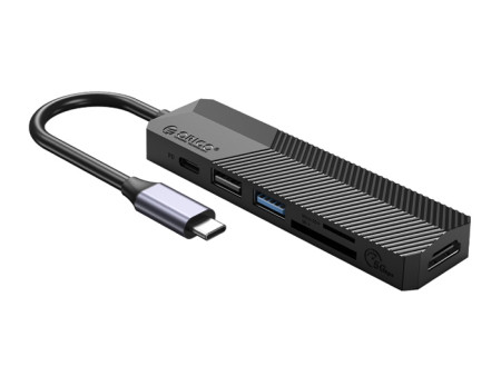 ORICO docking station MDK-6P, 6 θυρών, USB-C σύνδεση, 55W PD, 4K, μαύρο